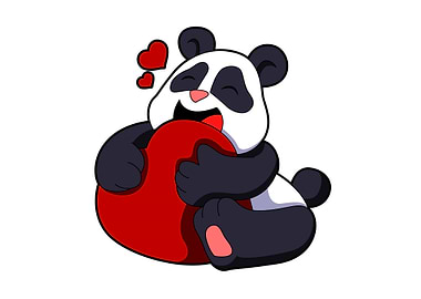 Panda Love Heart