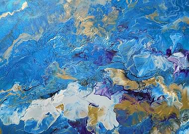 Acrylic pour abstract