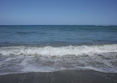 Beach waves close up print