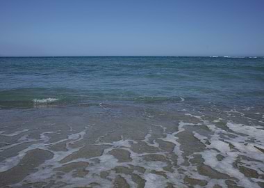 Beach waves close up print