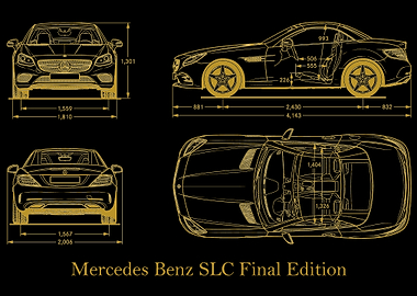 Mercedes Benz SLC gold