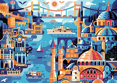 Istanbul Travel Poster
