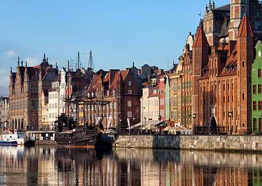 Gdansk Skyline River View