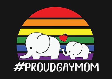 Proud gay mom elephant art