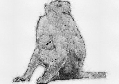 Monkey Pencil Drawing Art