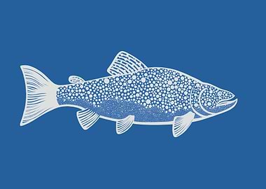 Brown Trout Fish Ink Art