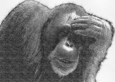 Monkey Pencil Drawing Art