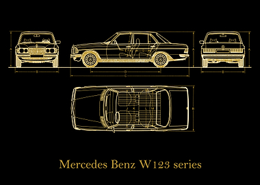 Mercedes Benz W123 gold