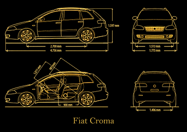 Fiat Croma Blueprint gold