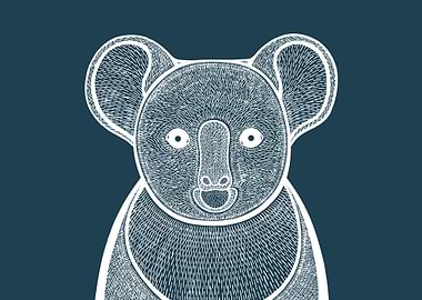 Koala Bear Animal Ink Art