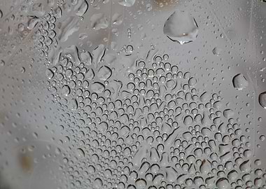 Water droplets close up