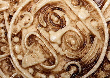 Aztec sun stone close up