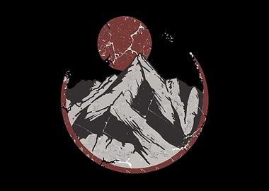 Japan Sunset Art Mountain