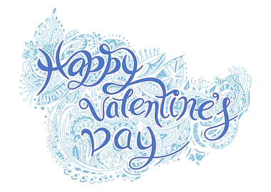 Blue Happy Valentines Day