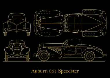 Auburn 851 Speedster gold