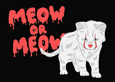 Cute clown cat meow