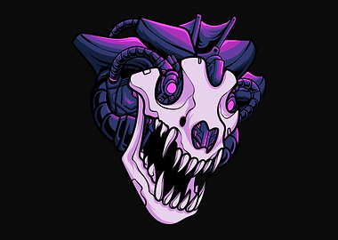 Cyber wolf skull