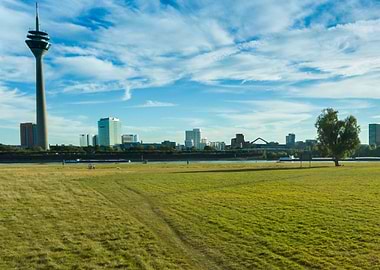 Duesseldorf drone shot