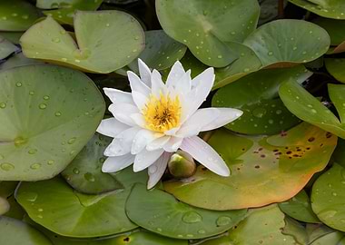 white waterlily on water