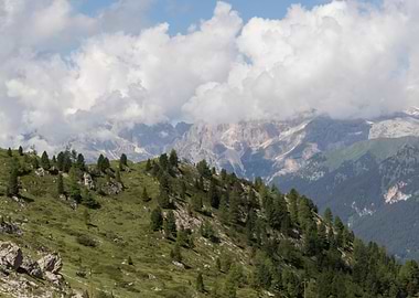 rocky mountain and cloudy