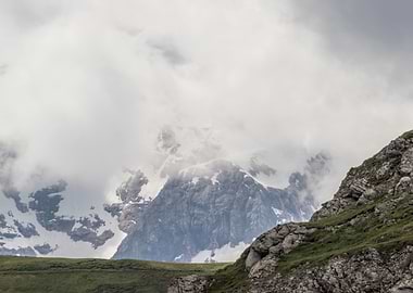 rocky mountain and cloudy