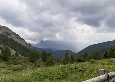 rocky mountain and cloudy