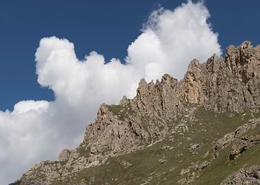 rocky mountain and cloudy