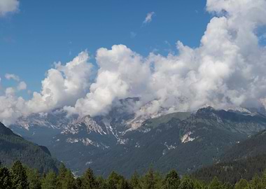 rocky mountain and cloudy