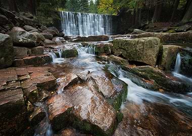 Mountain River And Falls