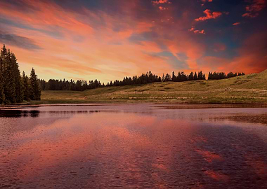 landscape of blue lake