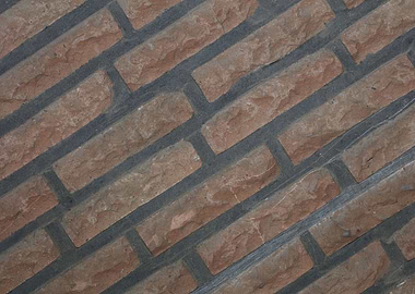 Retro red brick wall macro