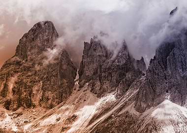 rocky mountain and cloudy