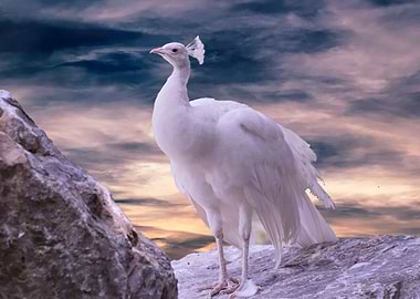 white peacock in the farm