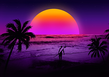 synthwave surf 80s