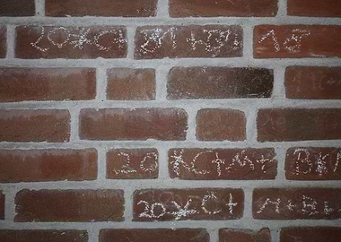 Retro red brick wall macro