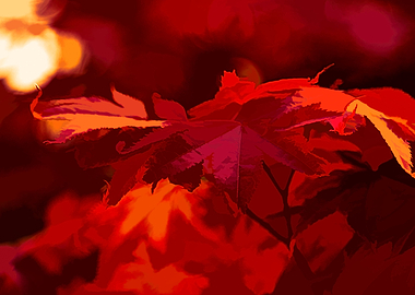 maple leaf in the garden