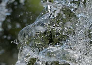 water splashes from
