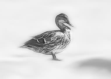 duck on rock at lake