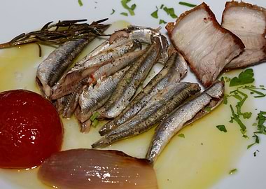 Greek sardines raw cuisine