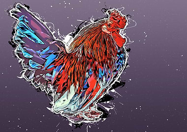 Rooster animal art