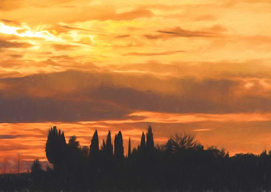 sunset at the countryside