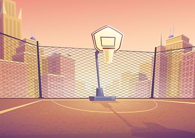 Basketball Court Vector