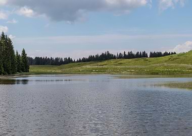 landscape of blue lake