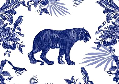 Jungle tiger tropical art