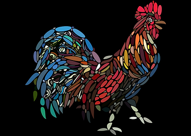 Chicken colors rooster