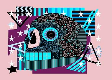 Skull vector geometric bac