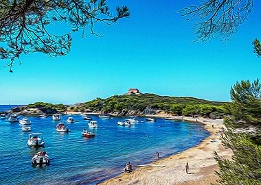 Sand beach at Porquerolles
