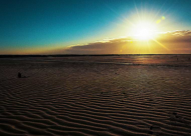 Beach of Rimini at sunrise