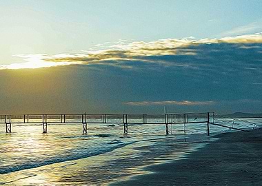 Rimini beach at sunrise
