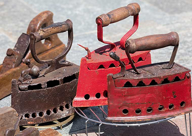 old iron and tools